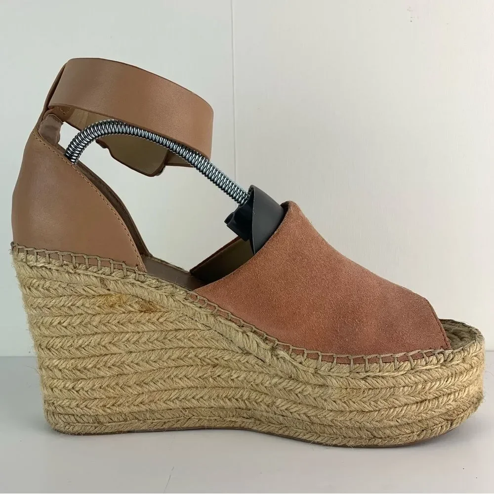 Marc Fisher LTD Women's Mladalyn High Platform Espadrille Wedge Sandals Size 9.5